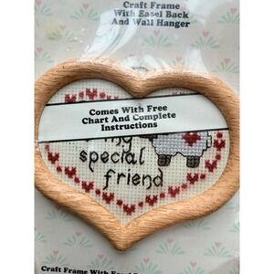 VTG Country Traditional Cross Stitch Pattern Small Frame No Thread/Fabric